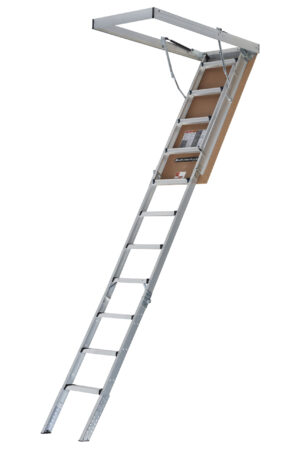 LOUISVILLE LADDER 25.5X54 ALUMINUM ATTIC LADDER, 375-POUND LOAD CAPACITY, AL2540MG