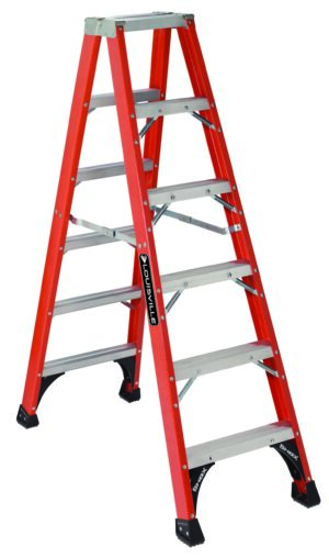 LOUISVILLE LADDER 6-FOOT FIBERGLASS STEP LADDER, TYPE IAA, 375-POUND LOAD CAPACITY, FM1406HD