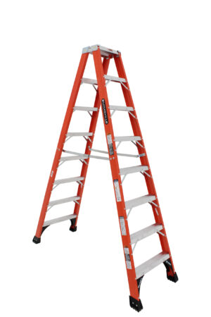LOUISVILLE LADDER 8-FOOT FIBERGLASS STEP LADDER, TYPE IAA, 375-POUND LOAD CAPACITY, FM1408HD