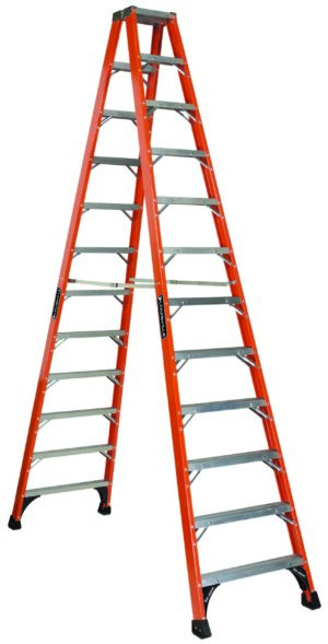 LOUISVILLE LADDER 12-FOOT FIBERGLASS STEP LADDER, TYPE IAA, 375-POUND LOAD CAPACITY, FM1412HD
