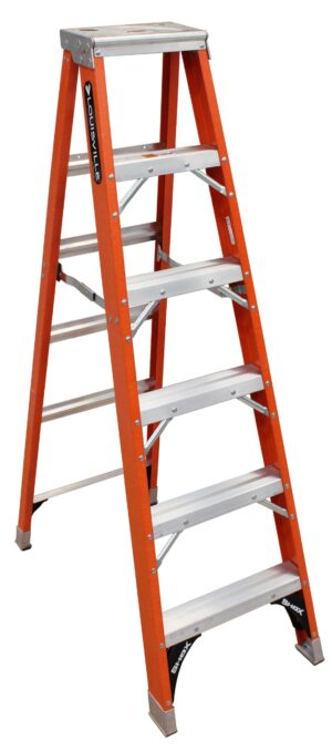 LOUISVILLE LADDER 6-FOOT FIBERGLASS STEP LADDER, TYPE IAA, 375-POUND LOAD CAPACITY, FS1306HD
