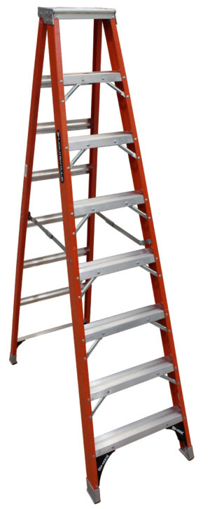 LOUISVILLE LADDER 8-FOOT FIBERGLASS STEP LADDER, TYPE IAA, 375-POUND LOAD CAPACITY, FS1308HD