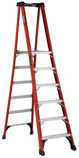 LOUISVILLE LADDER 6-FOOT FIBERGLASS PINNACLE PRO PLATFORM PLATFORM LADDER, TYPE IAA, 375-POUND LOAD CAPACITY, FXP1806HD