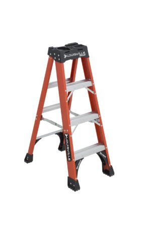 LOUISVILLE LADDER 4-FOOT FIBERGLASS STEP LADDER, TYPE IAA, 375-POUND LOAD CAPACITY, FS1404HD