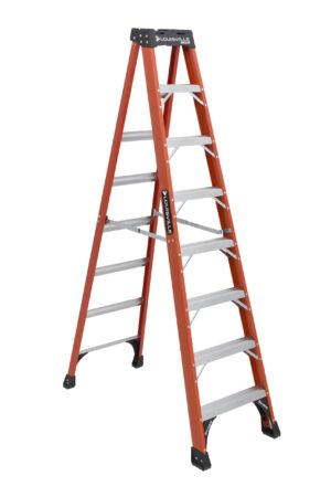 LOUISVILLE LADDER 8-FOOT FIBERGLASS STEP LADDER, TYPE IAA, 375-POUND LOAD CAPACITY, FS1408HD