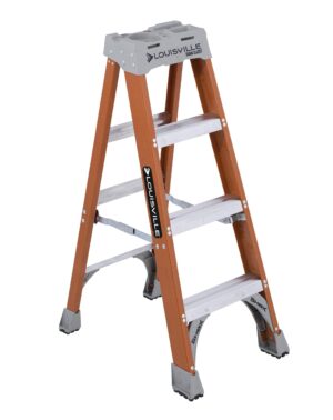 LOUISVILLE LADDER 4-FOOT FIBERGLASS STEP LADDER, TYPE IA, 300-POUND LOAD CAPACITY, FS1504
