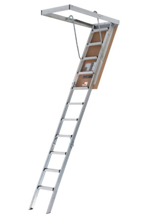 LOUISVILLE LADDER 25.5X54 ALUMINUM ATTIC LADDER, 375-POUND LOAD CAPACITY, AH2540MS