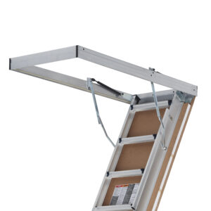 LOUISVILLE LADDER 25.5 X 54 FIRE RATED ALUMINUM ATTIC LADDER, 375-POUND LOAD CAPACITY, AL2540MG-R5FT